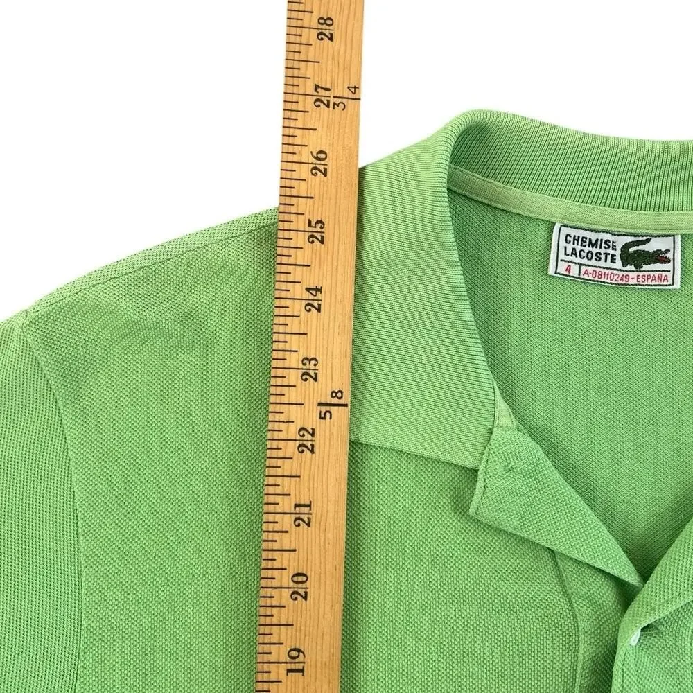Vintage 80s 90s Chemise Lacoste Green Pique Polo Shirt Made in Spain Men’s S